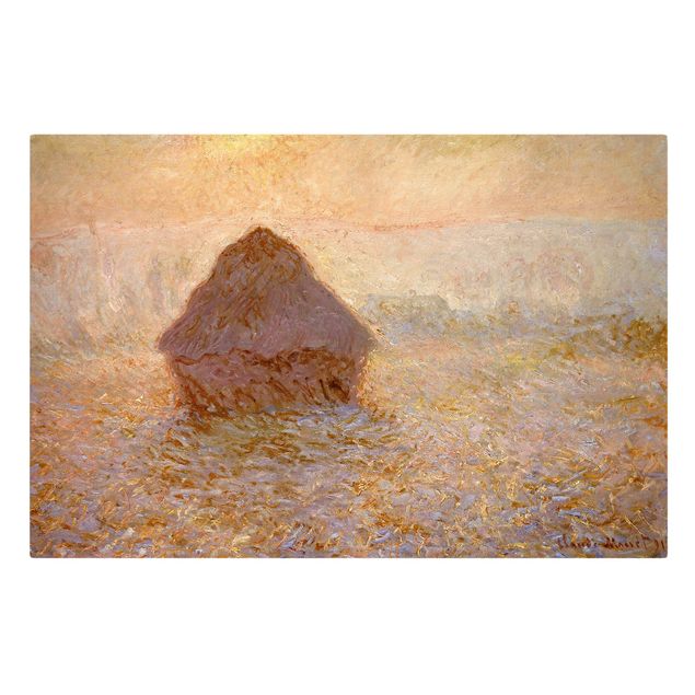 Tavlor landskap Claude Monet - Haystack In The Mist