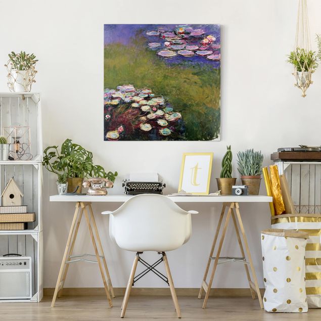 Canvastavlor rosor Claude Monet - Water Lilies