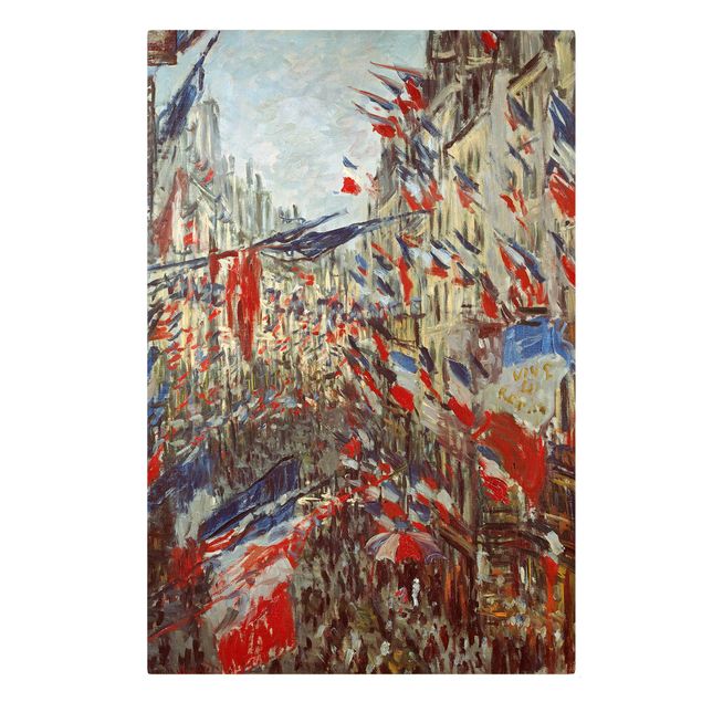 Konststilar Claude Monet - The Rue Montorgueil with Flags