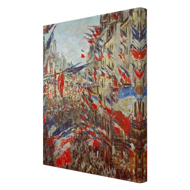 Canvastavlor Arkitektur och Skyline Claude Monet - The Rue Montorgueil with Flags