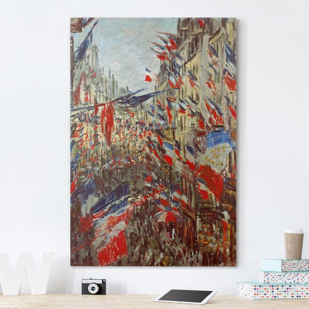 Kök dekoration Claude Monet - The Rue Montorgueil with Flags