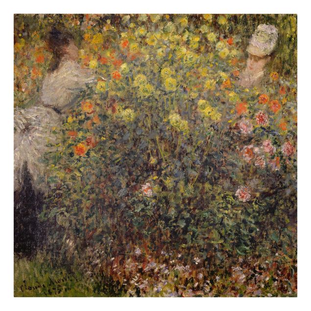 Konststilar Claude Monet - Two Ladies in the Flower Garden