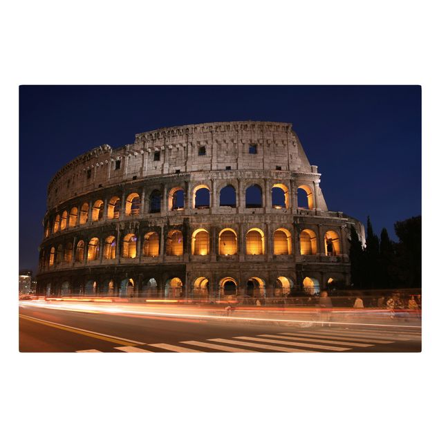 Canvastavlor Arkitektur och Skyline Colosseum in Rome at night