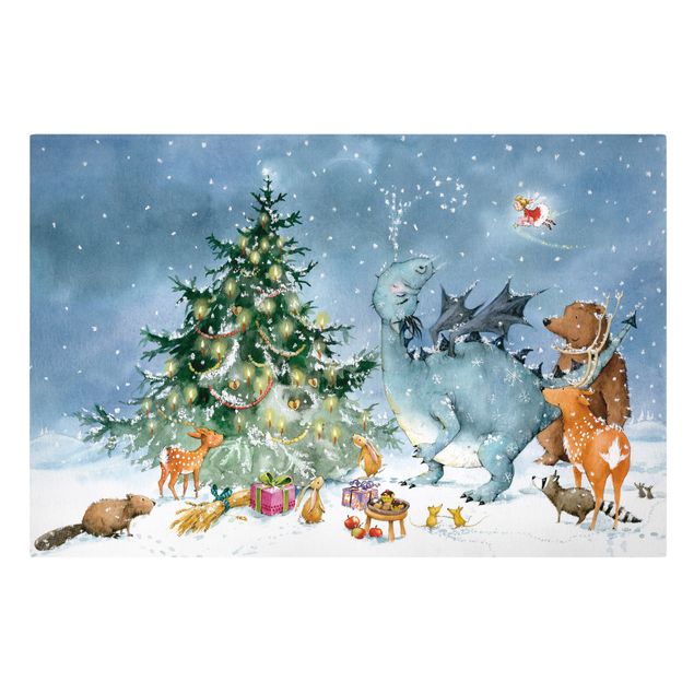 Canvastavlor landskap Vasily Raccoon - Christmas
