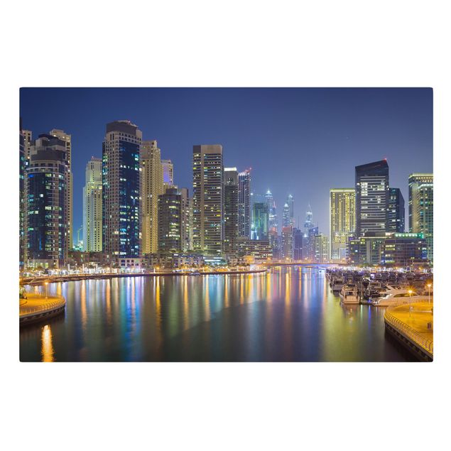 Canvastavlor Arkitektur och Skyline Dubai Night Skyline