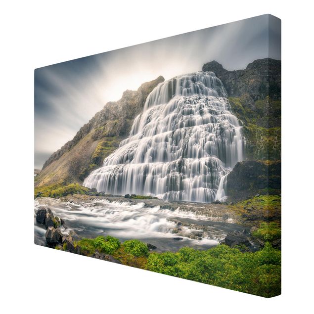Canvastavlor landskap Dynjandi Waterfall