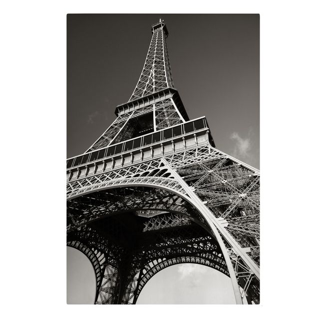 Canvastavlor svart och vitt Eiffel tower