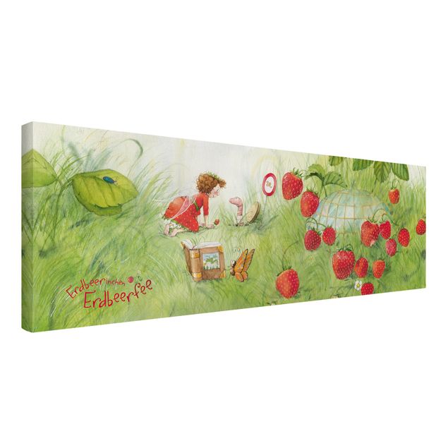 Tavlor modernt Little Strawberry Strawberry Fairy- With Worm Home