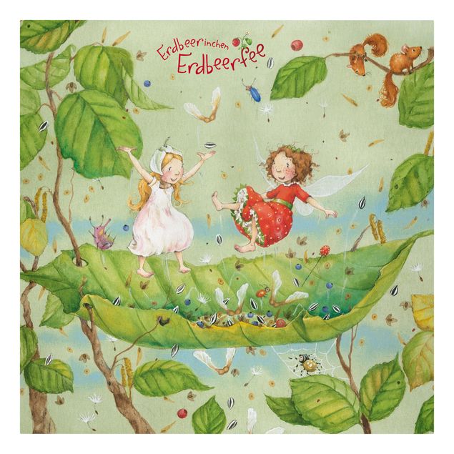 Canvastavlor Little Strawberry Strawberry Fairy - Trampoline