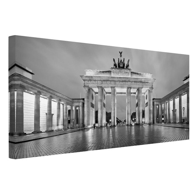Canvastavlor Paris Illuminated Brandenburg Gate II