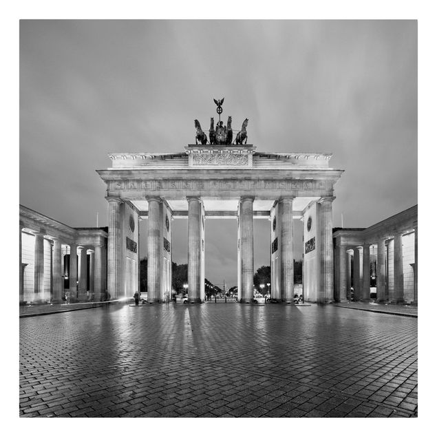 Canvastavlor Arkitektur och Skyline Illuminated Brandenburg Gate II