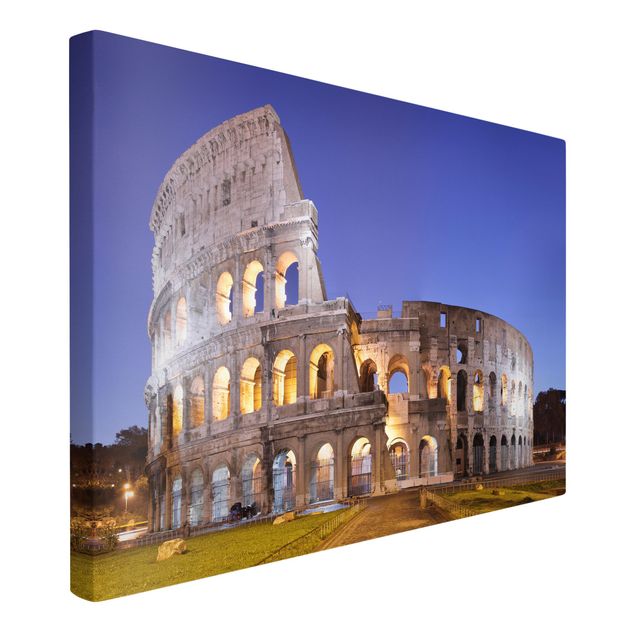 Canvastavlor Arkitektur och Skyline Illuminated Colosseum