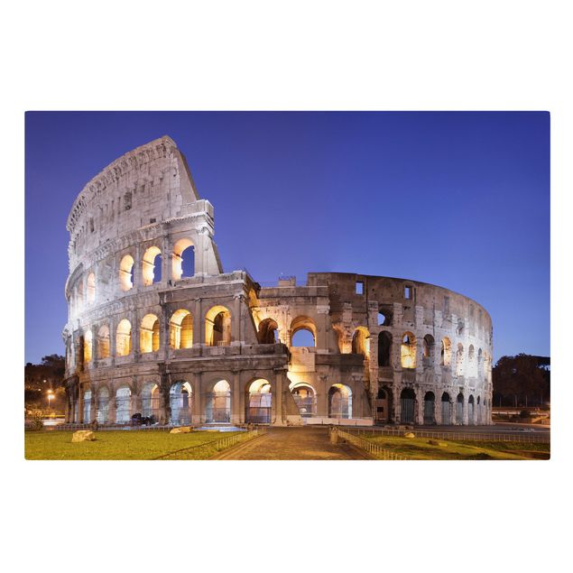 Tavlor arkitektur och skyline Illuminated Colosseum
