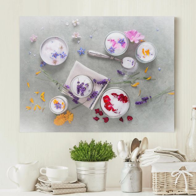 Kök dekoration Edible Flowers With Lavender Sugar