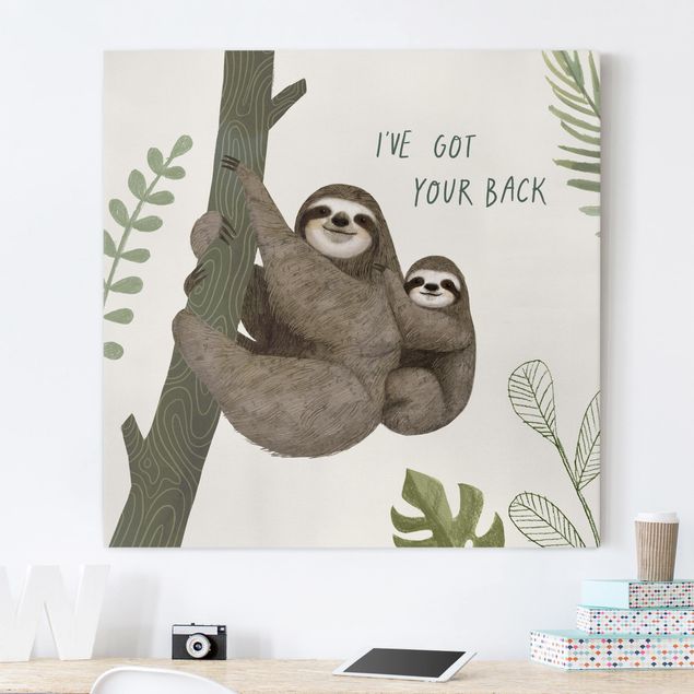 Canvastavlor ordspråk Sloth Sayings - Back