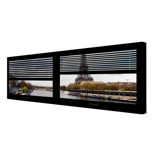 Tavlor arkitektur och skyline Window View Blinds - Seine And Eiffel Tower