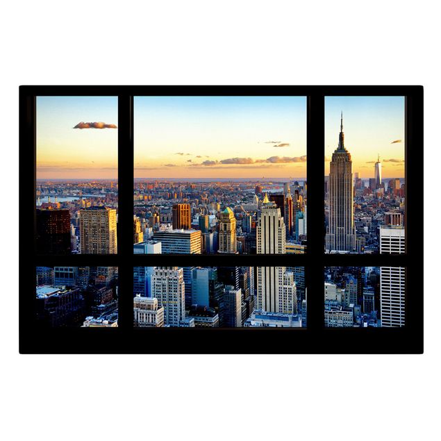 Canvastavlor Arkitektur och Skyline Window view - Sunrise New York