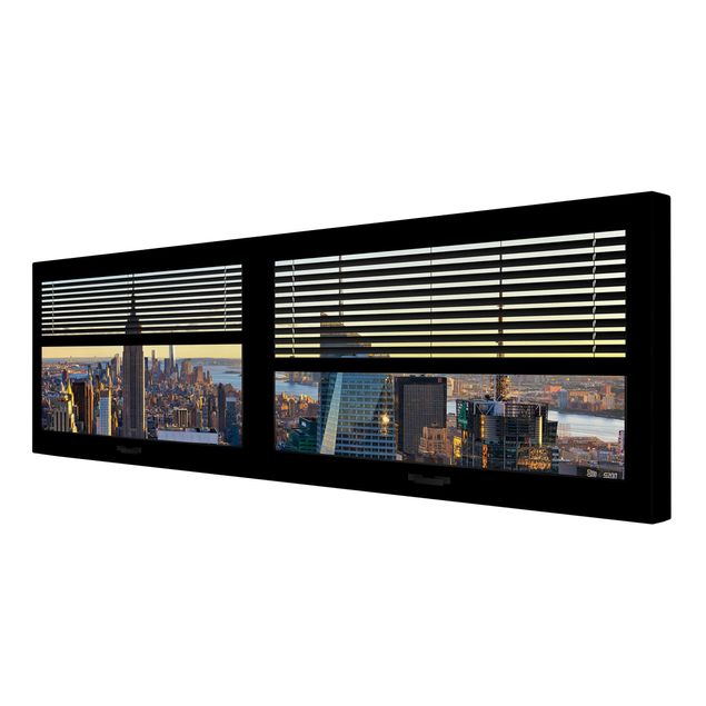 Tavlor arkitektur och skyline Window View Blinds - Manhattan Evening