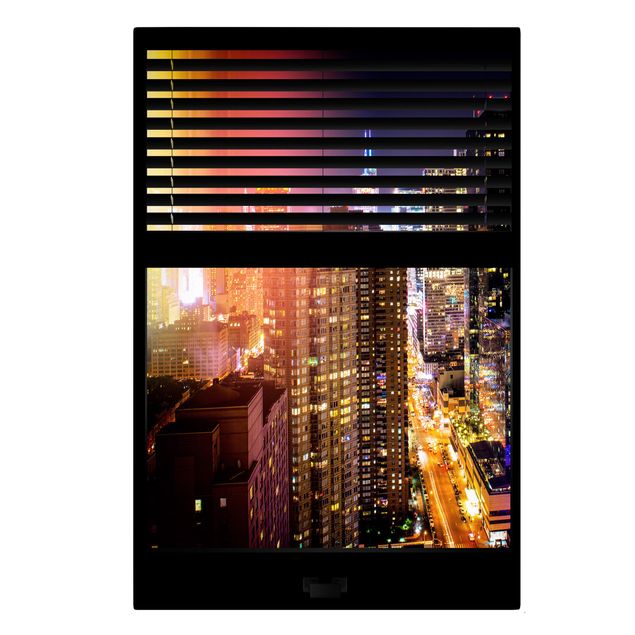 Tavlor arkitektur och skyline Window View Blinds - Manhattan at night