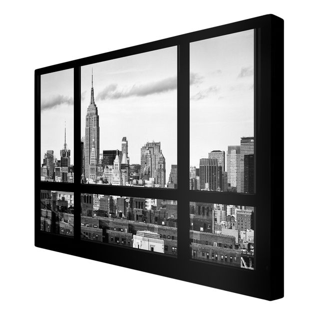 Tavlor arkitektur och skyline Window Manhattan Skyline black-white