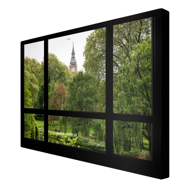 Tavlor modernt Window overlooking St. James Park on Big Ben