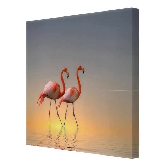 Tavlor modernt Flamingo Love