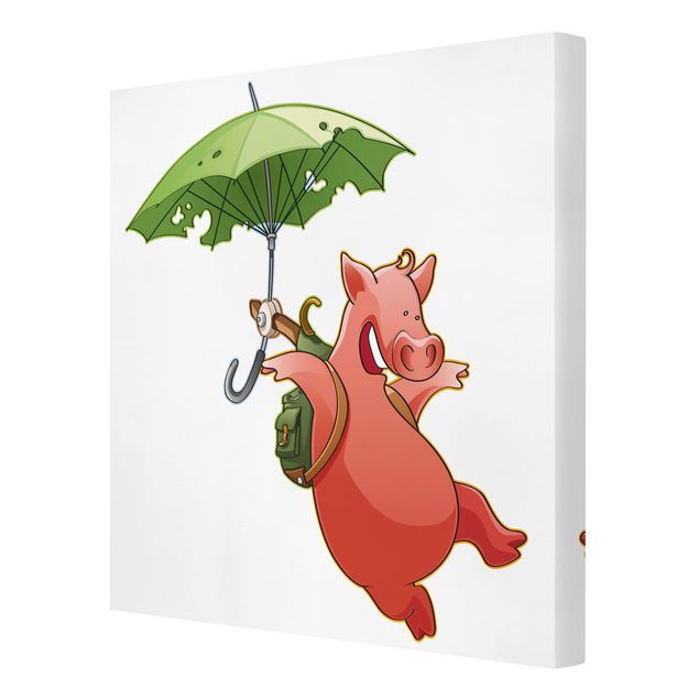 Canvastavlor Flying Farm Pig