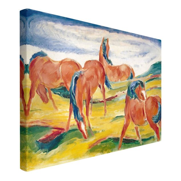 Canvastavlor hästar Franz Marc - Grazing Horses