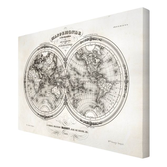 Tavlor French map of the hemispheres from 1848