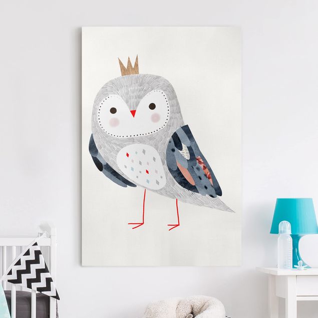 Canvastavlor djur Crowned Owl Light