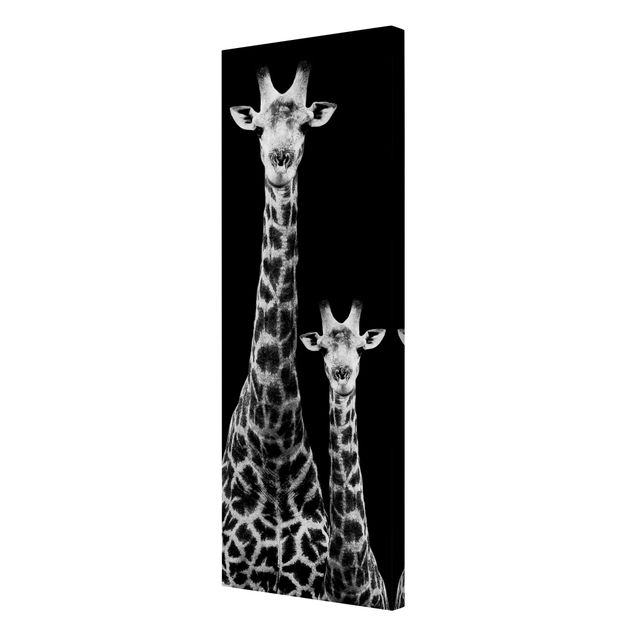 Canvastavlor svart och vitt Giraffe Duo Black And White