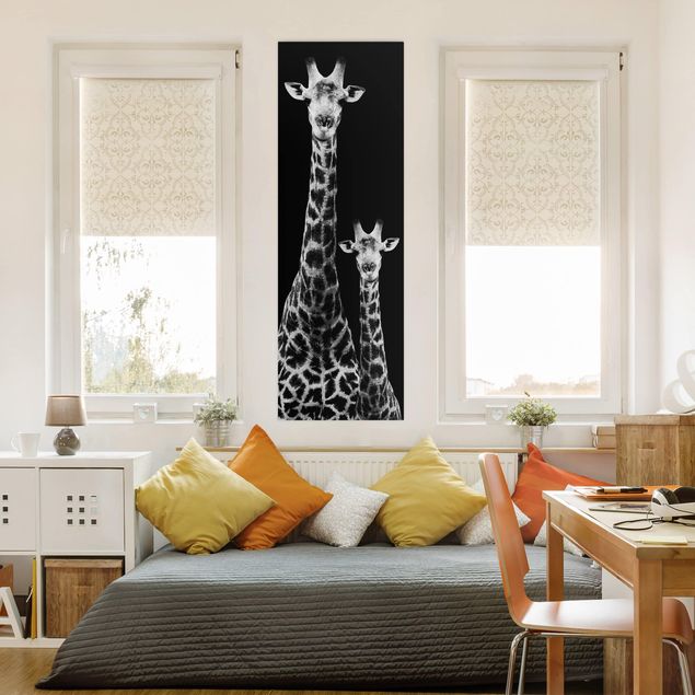Tavlor svart och vitt Giraffe Duo Black And White