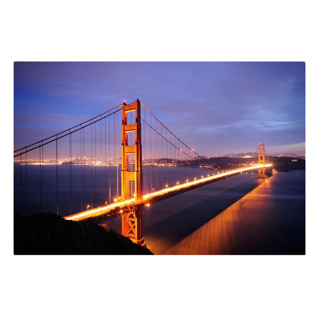Tavlor lila Golden Gate Bridge At Night