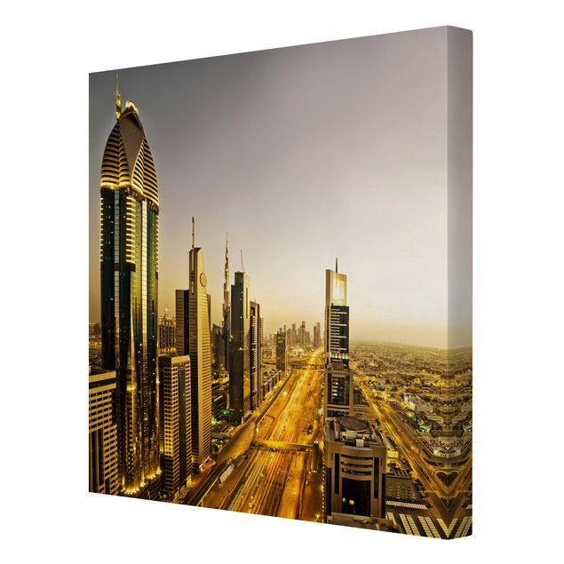Tavlor arkitektur och skyline Golden Dubai
