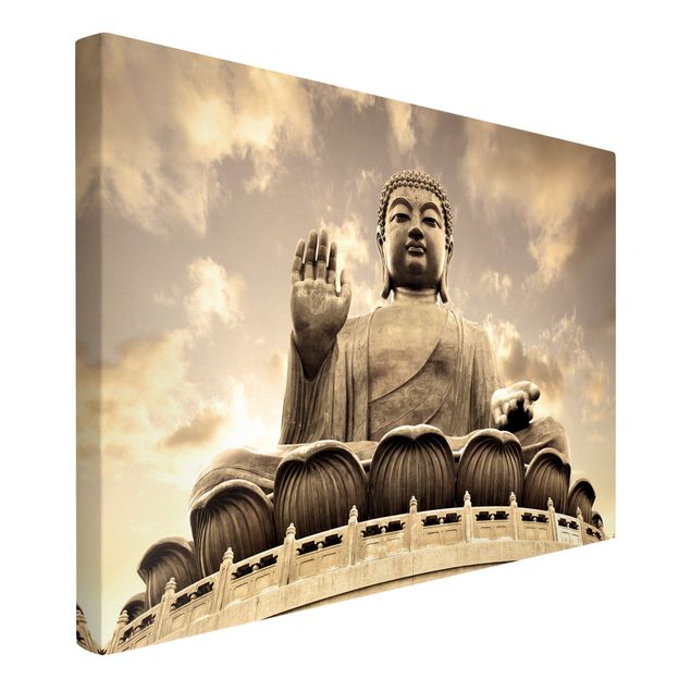 Tavlor andlig Big Buddha Sepia