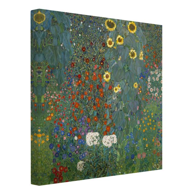 Canvastavlor solrosor Gustav Klimt - Garden Sunflowers