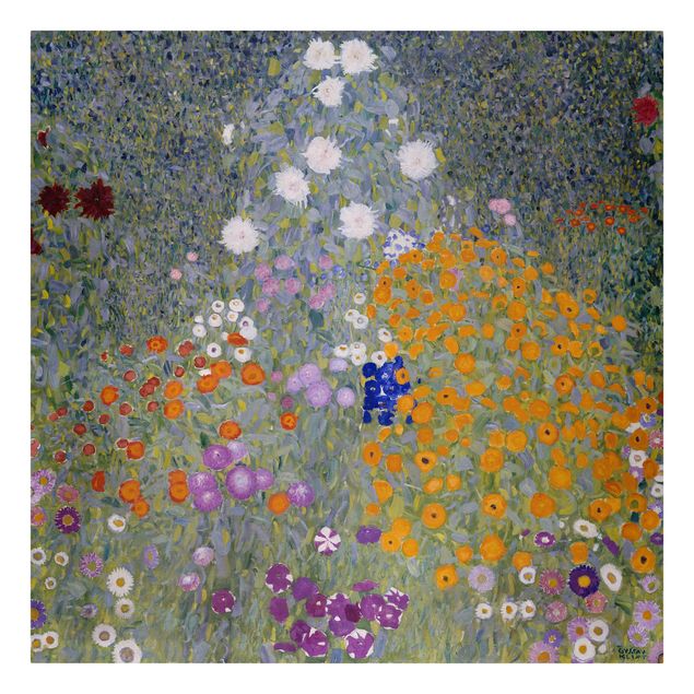 Canvastavlor blommor  Gustav Klimt - Cottage Garden