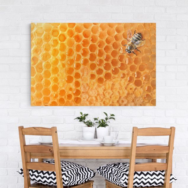 Canvastavlor solrosor Honey Bee