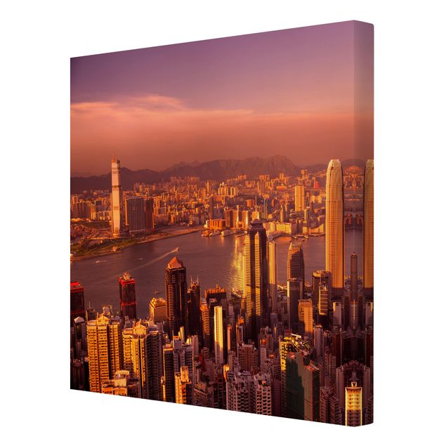 Tavlor modernt Hong Kong Sunset