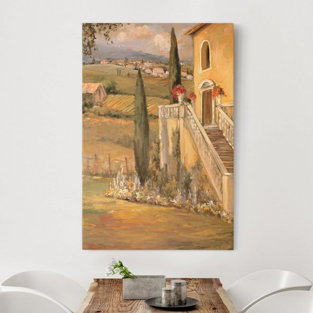Canvastavlor Italien Italian Countryside - Porch