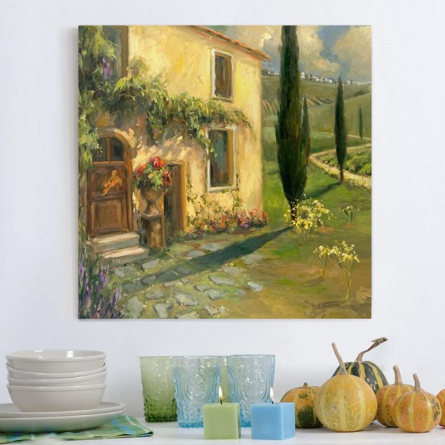 Canvastavlor Italien Italian Countryside - Cypress