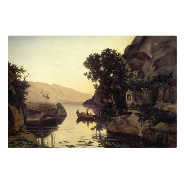 Konststilar Jean-Baptiste Camille Corot - Landscape near Riva at Lake Garda