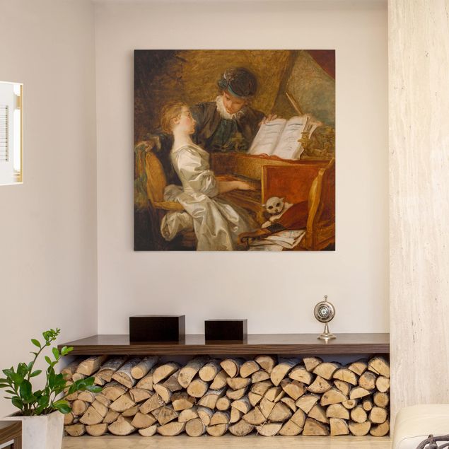 Konstutskrifter Jean Honoré Fragonard - The Piano Lesson