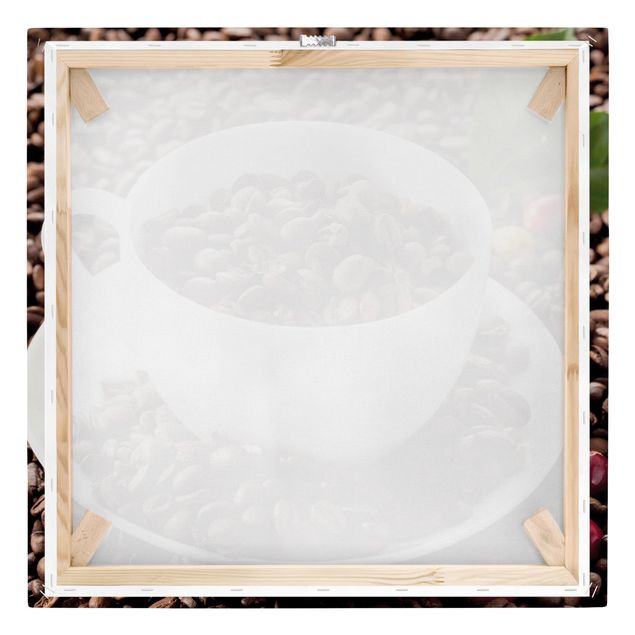 Canvastavlor Coffee Cup With Roasted Coffee Beans