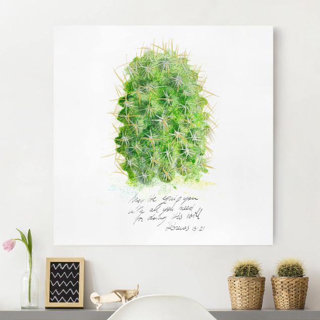Kök dekoration Cactus With Bibel Verse I