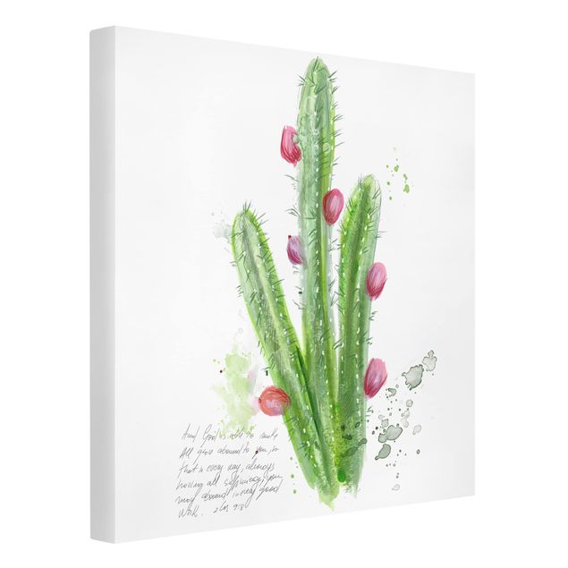 Tavlor blommor  Cactus With Bibel Verse II