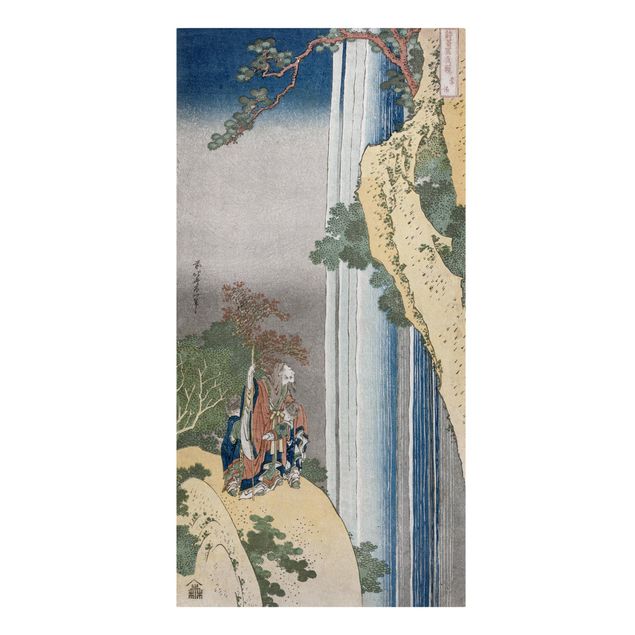 Canvastavlor vattenfall Katsushika Hokusai - The Poet Rihaku