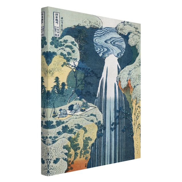 Konststilar Katsushika Hokusai - The Waterfall of Amida behind the Kiso Road