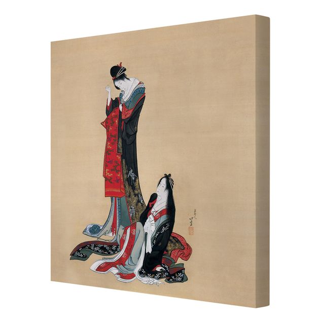 Tavlor porträtt Katsushika Hokusai - Two Courtesans