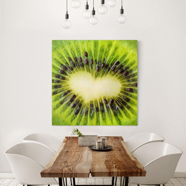 Canvastavlor grönsaker och frukt Kiwi Heart